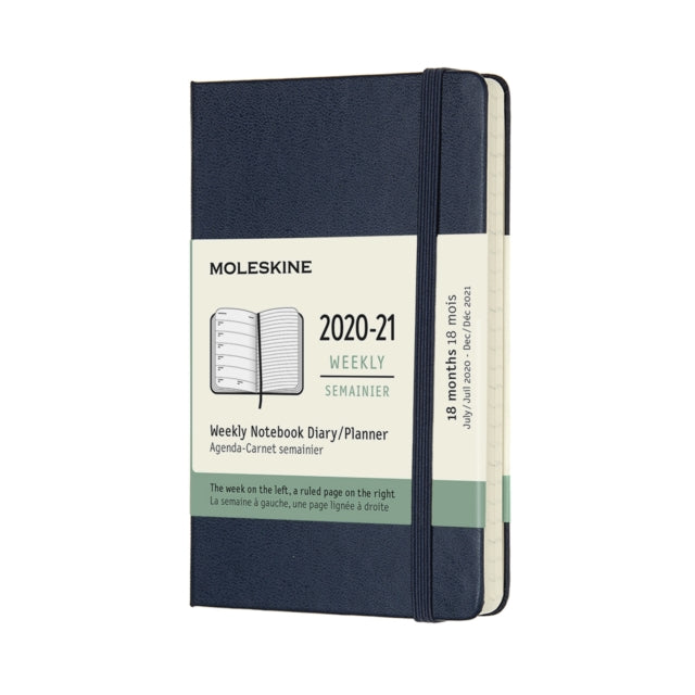 Moleskine 2021 18-Month Weekly Pocket Hardcover Diary : Sapphire Blue-8053853606952