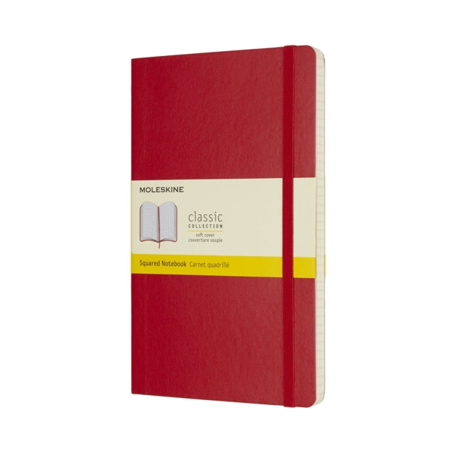 Moleskine Scarlet Red Large Squared Notebook Soft-8055002854641