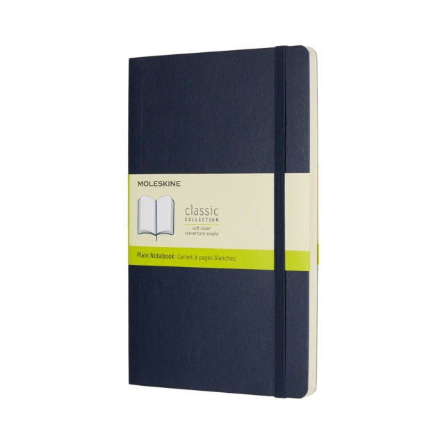 Moleskine Sapphire Blue Large Plain Notebook Soft-8055002854757