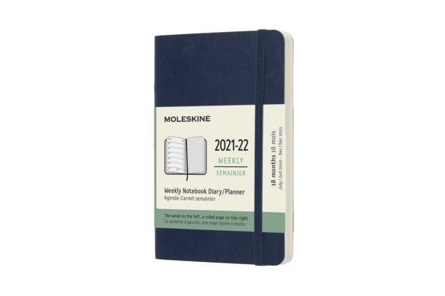 Moleskine 2022 18-Month Weekly Pocket Softcover Notebook : Sapphire Blue-8056420856361