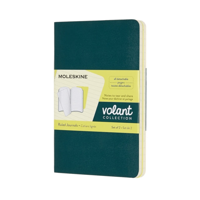 Moleskine Volant Journals Pocket Ruled Pine.Green Lemon Yellow-8058647620633