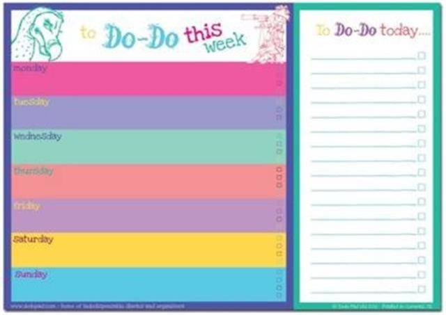 Dodo Daily to Do List Notepad (A4) Bright : 52 Sheets for Daily /Weekly to Do Lists and Notes, Perforated Between the Lists Sections So That Completed Daily Tasks Can be Torn off and Refreshed (TDLB)-9780857701237