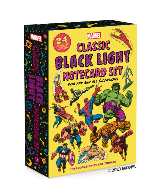 Marvel Classic Black Light Notecard Set: 24 Oversized Cards + Envelopes for Any and All Occasions-9781419771019