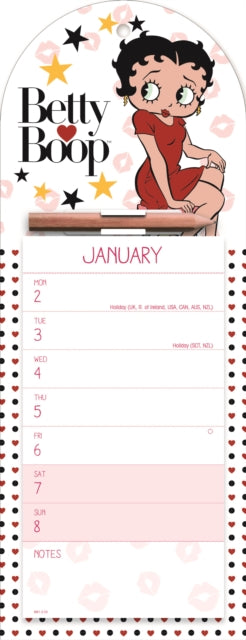 Betty Boop Week-to-View Magnetic Memo Slim Calendar 2023-9781529823721