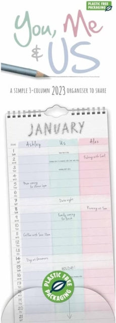 You, Me and Us Slim Planner Calendar 2023-9781529826081