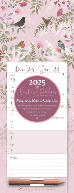 Vintage Garden Week-to-View Magnetic Calendar 2025-9781529839630