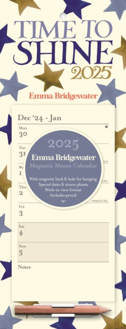 Emma Bridgewater Stormy Stars Week-to-View Magnetic Calendar 2025-9781529841336