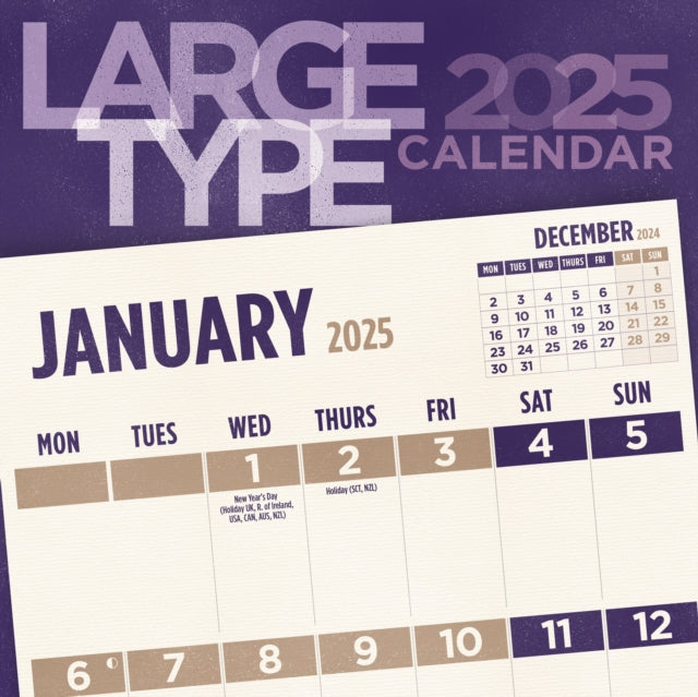 Large Type Square Wall Calendar 2025-9781529845297