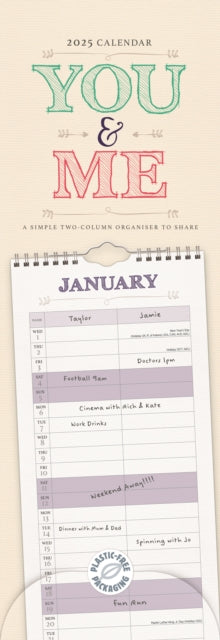 You and Me Planner Slim Calendar 2025-9781529845754