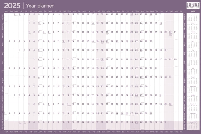 Essential Roll Planner Calendar 2025-9781529845778