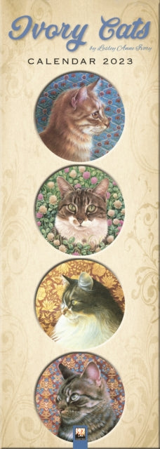 Ivory Cats Slim Calendar 2023 (Art Calendar)-9781804171295