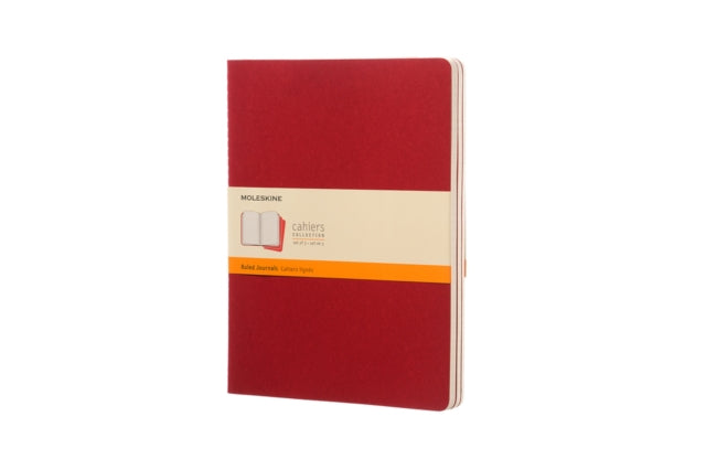 Moleskine Ruled Cahier Xl - Red Cover (3 Set)-9788862931076