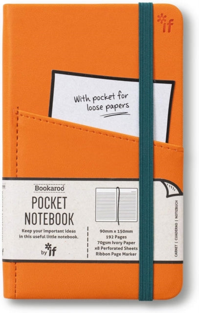 Bookaroo Pocket Notebook (A6) Journal - Orange-5035393430054