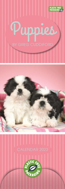 Puppies By Greg Cuddiford Slim Calendar 2023-5056308204034