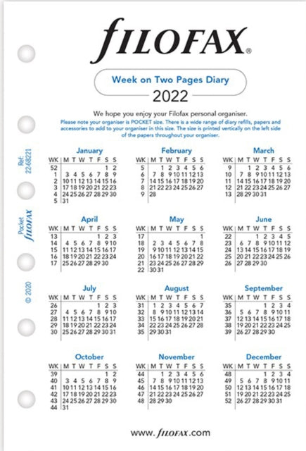 FILOFAX POCKET WEEK ON TWO PAGES ENGLISH-5059145433001