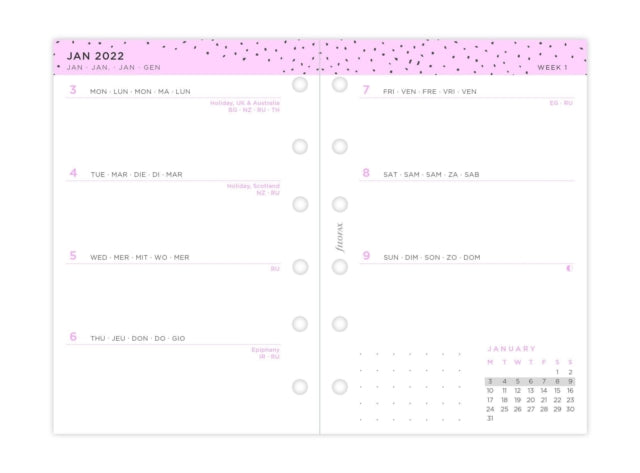 FILOFAX PERSONAL CONFETTI WEEK ON TWO PA-5059145463145