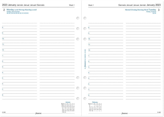 Filofax A5 day per page 5 language appointments diary - 2023-5059145485765