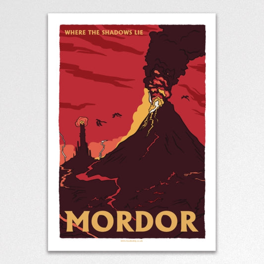 Mordor Vintage Travel Poster A3 Art Print-5060434074539