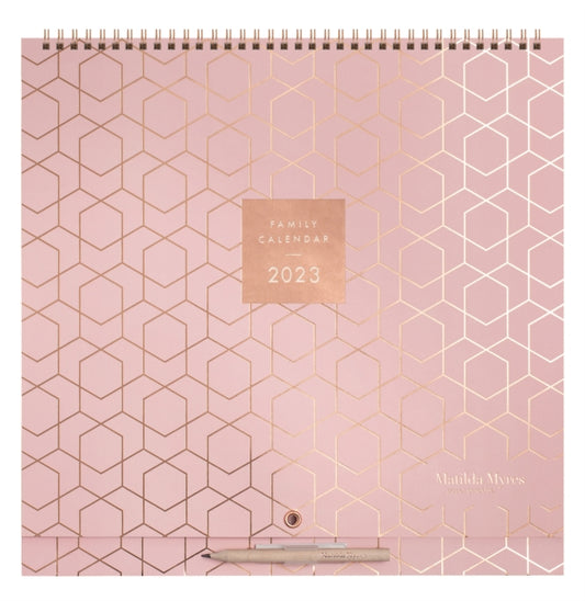 Matilda Myres Pink Square Wall Planner Calendar 2023-5060696415705