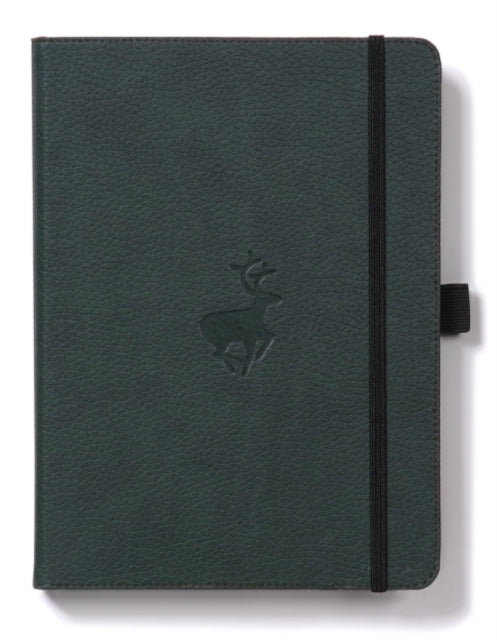 Dingbats A4+ Wildlife Green Deer Notebook - Plain-5285003136382
