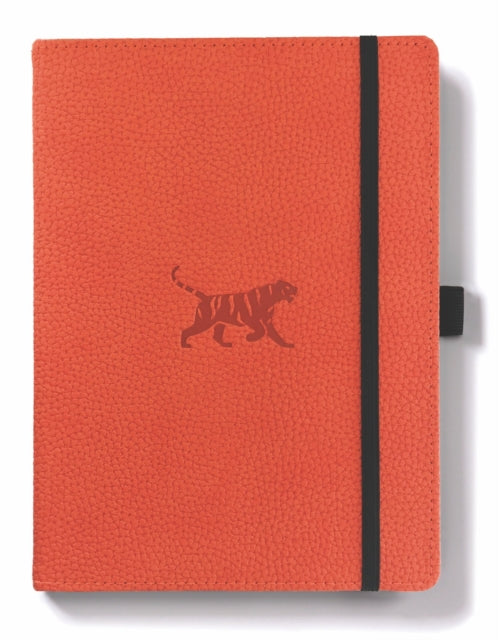 Dingbats A5+ Wildlife Orange Tiger Notebook - Plain-5285003136948