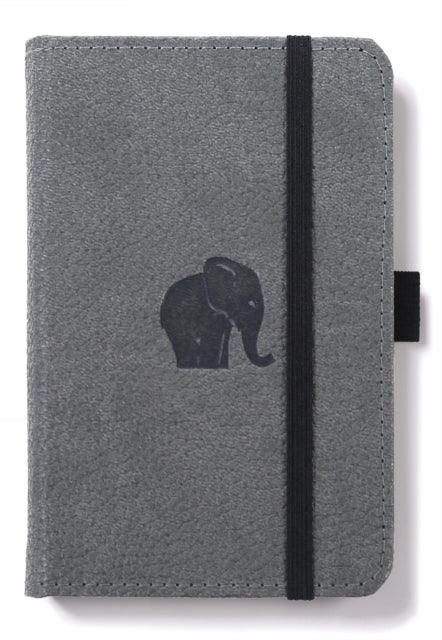 Dingbats A6 Pocket Wildlife Grey Elephant Notebook - Graphed-5285003137228