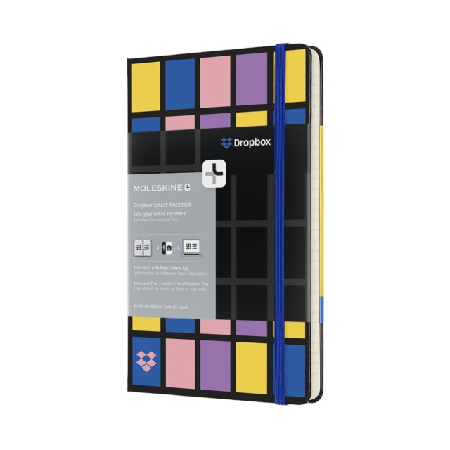 Moleskine+ Dropbox Connected Large Ruled Hardback Smart Notebook : Black-8053853602176