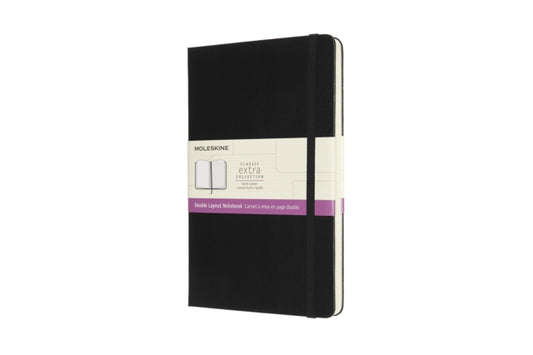 Moleskine Large Double Layout Plain and Ruled Hardcover Notebook : Black-8056420852943
