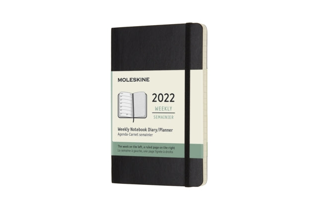 Moleskine 2022 12-Month Weekly Pocket Softcover Notebook : Black-8056420855821