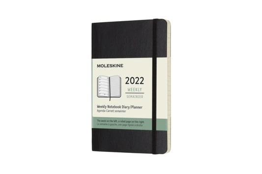 Moleskine 2022 12-Month Weekly Pocket Softcover Notebook : Black-8056420855821