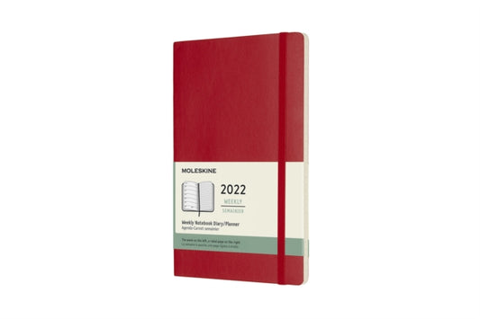 Moleskine 2022 12-Month Weekly Large Softcover Notebook: Scarlet Red-8056420855869