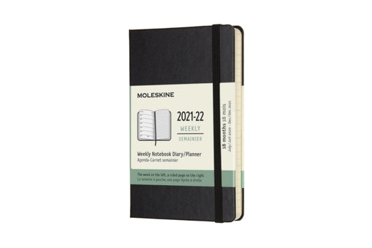 Moleskine 2022 18-Month Weekly Pocket Hardcover Notebook : Black-8056420856217