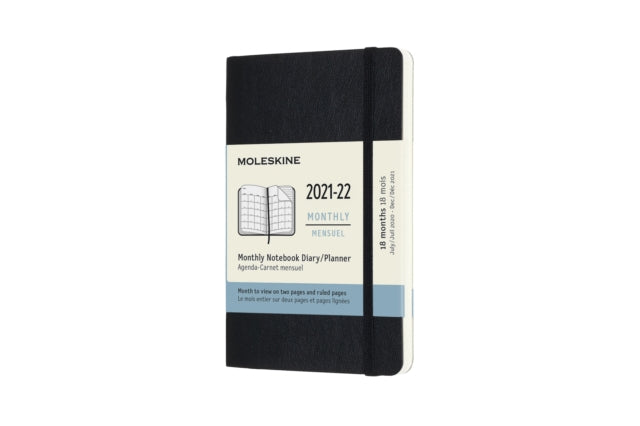 Moleskine 2022 18-Month Monthly Pocket Softcover Notebook : Black-8056420856453