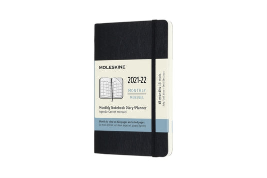 Moleskine 2022 18-Month Monthly Pocket Softcover Notebook : Black-8056420856453