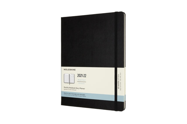 Moleskine 2022 18-Month Monthly Extra Large Hardcover Notebook : Black-8056420856507