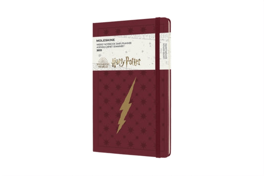 Moleskine Ltd. Ed. Harry Potter 2022 12-Month Weekly Large Hardcover Notebook : Bordeaux Red-8056420857177