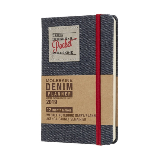 2019 Moleskine Denim Limited Edition Notebook Black Pocket Weekly 12-month Diary-8058341716885