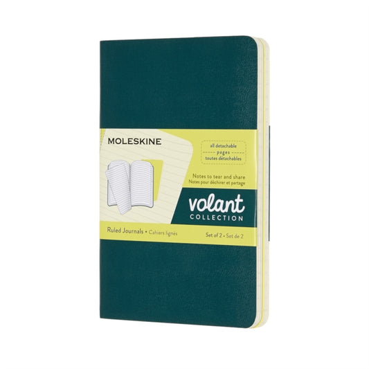 Moleskine Volant Journals Pocket Ruled Pine.Green Lemon Yellow-8058647620633