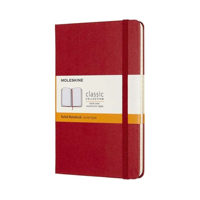 Moleskine Medium Ruled Hardcover Notebook: Scarlet-8058647626628