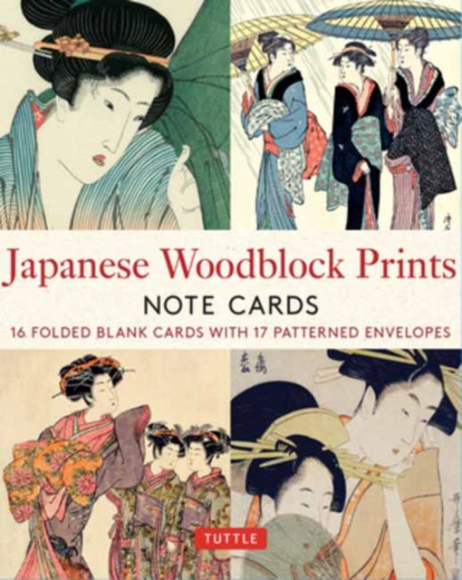Japanese Woodblock Prints, 16 Note Cards : 16 Different Blank Cards with 17 Patterned Envelopes in a Keepsake Box!-9780804854788