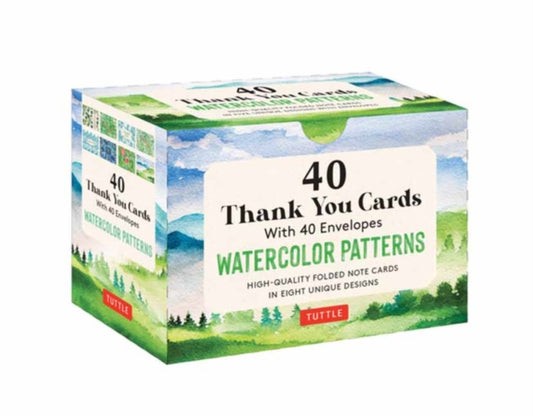 Nature Watercolors, 40 Thank You Cards with Envelopes : (4 1/2 x 3 inch blank cards in 8 unique designs)-9780804854856