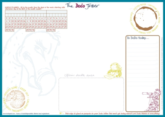 The Dodo Jotter Pad - A3 Desk Sized Jotter-Scribble-Doodle-to-do-List-Tear-off-Notepad-9780857700742