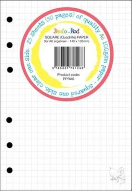 25 Sheets Dodo A6 Squared/Clear 100GSM Clairfontaine-Style Ruled Paper PPRA6 : 148 x 105mm, 5.83 x 4.13 for Gillio (A6), Mulberry (Agenda), Van der Spek (Senior) & Other Similar A6 6-Holed Organisers-9780857701268