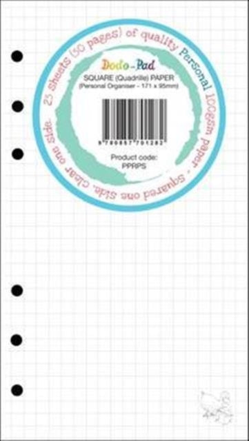 25 Sheets Dodo Personal Squared/Clear 100gsm Clairfontaine-Style Rule Paper PPRPS : 171 x 95mm/6.73x3.74 Fits Filofax, Kikki K, Paperchase, Gillio (Medium), Van der Spek (Standard) & Similar Organise-9780857701282