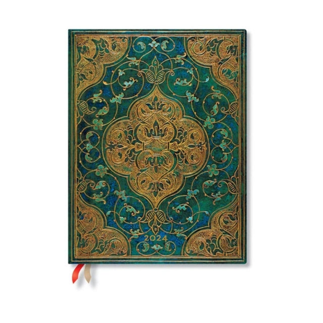 Turquoise Chronicles (Turquoise Chronicles) Ultra Horizontal 12-month Dayplanner 2024 (Elastic Band Closure)-9781439704998