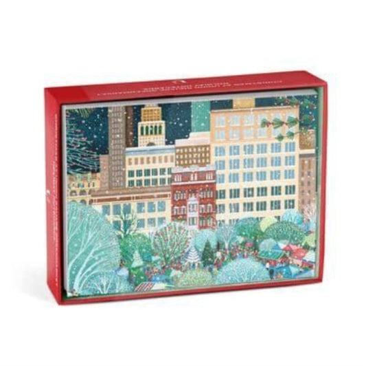 Christmas at Union Square Greenmarket Holiday Notecards-9781454948636