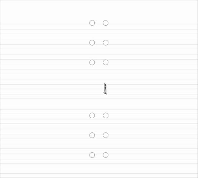 Filofax Personal white ruled notepaper refill-9781472607546