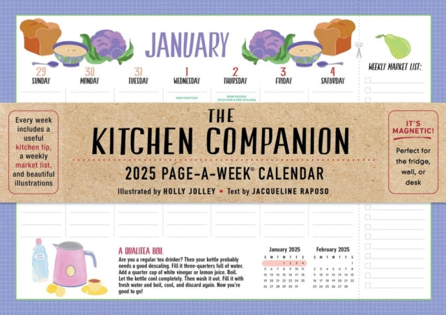The Kitchen Companion Page-A-Week Calendar 2025 : It's Magnetic! Perfect for the Fridge, Wall, or Desk-9781523525133