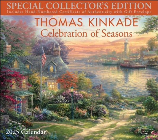 Thomas Kinkade Special Collector's Edition 2025 Deluxe Wall Calendar with Print : Celebration of Seasons-9781524889128