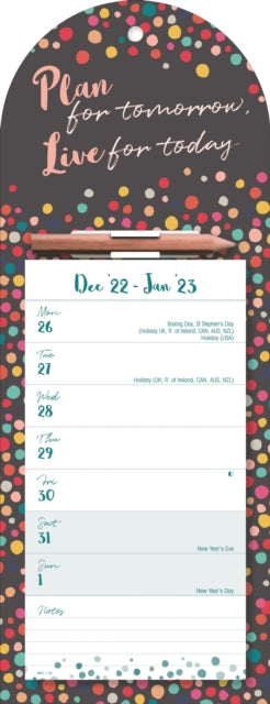 Bohemia Week-to-View Magnetic Memo Slim Calendar 2023-9781529823738